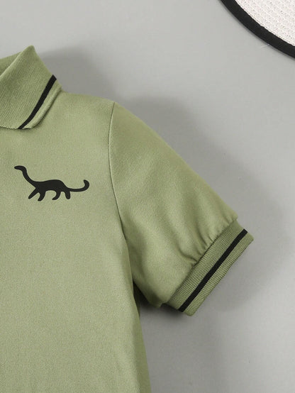 2pcs Young Boy Summer Outfit Set