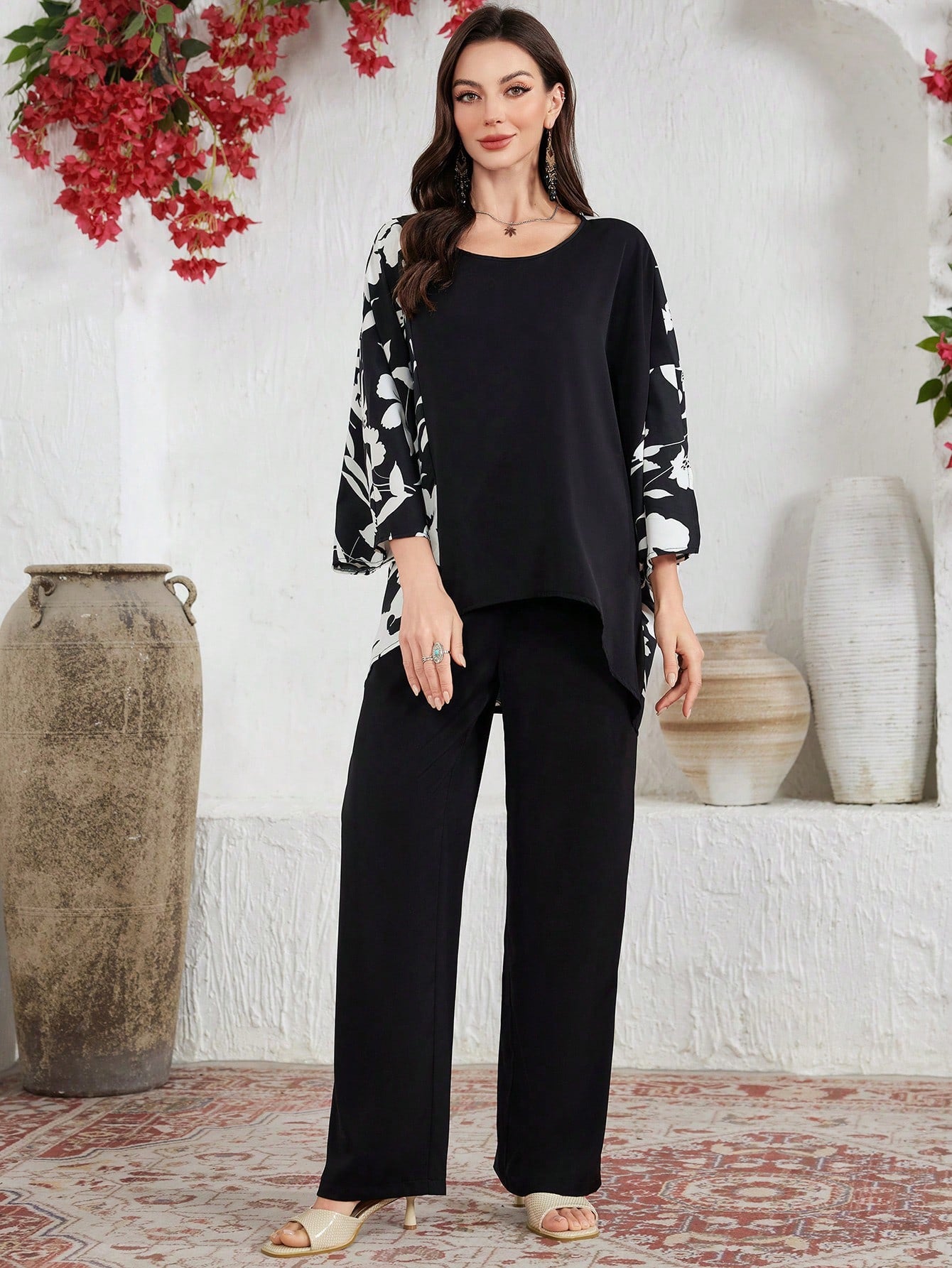 Casual Contrasting Color Block Dress