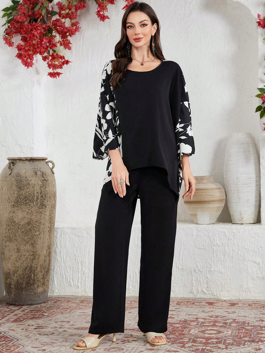 Casual Contrasting Color Block Dress