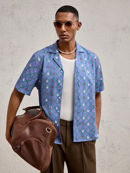 Business Men's Patterned Print Shirt
