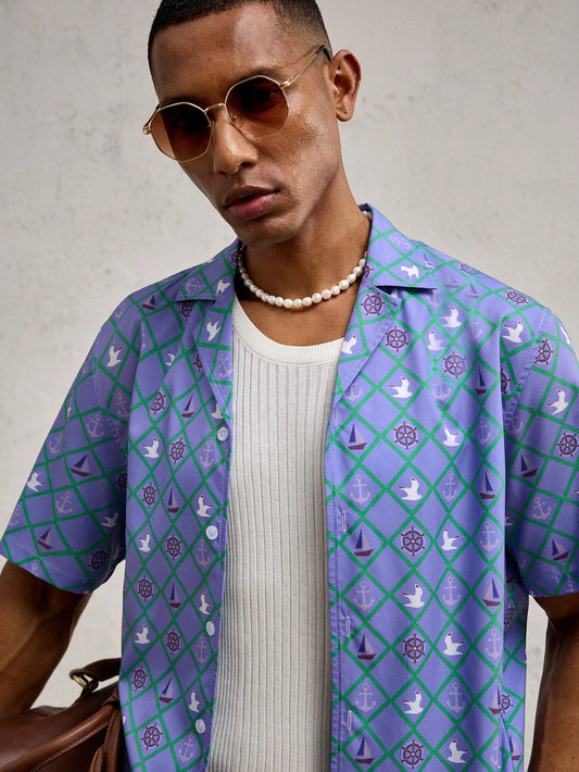 Business Men's Patterned Print Shirt