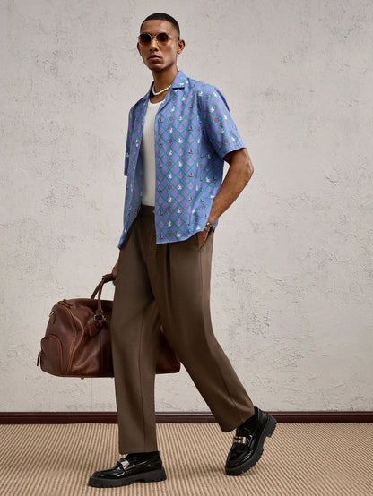 Business Men's Patterned Print Shirt