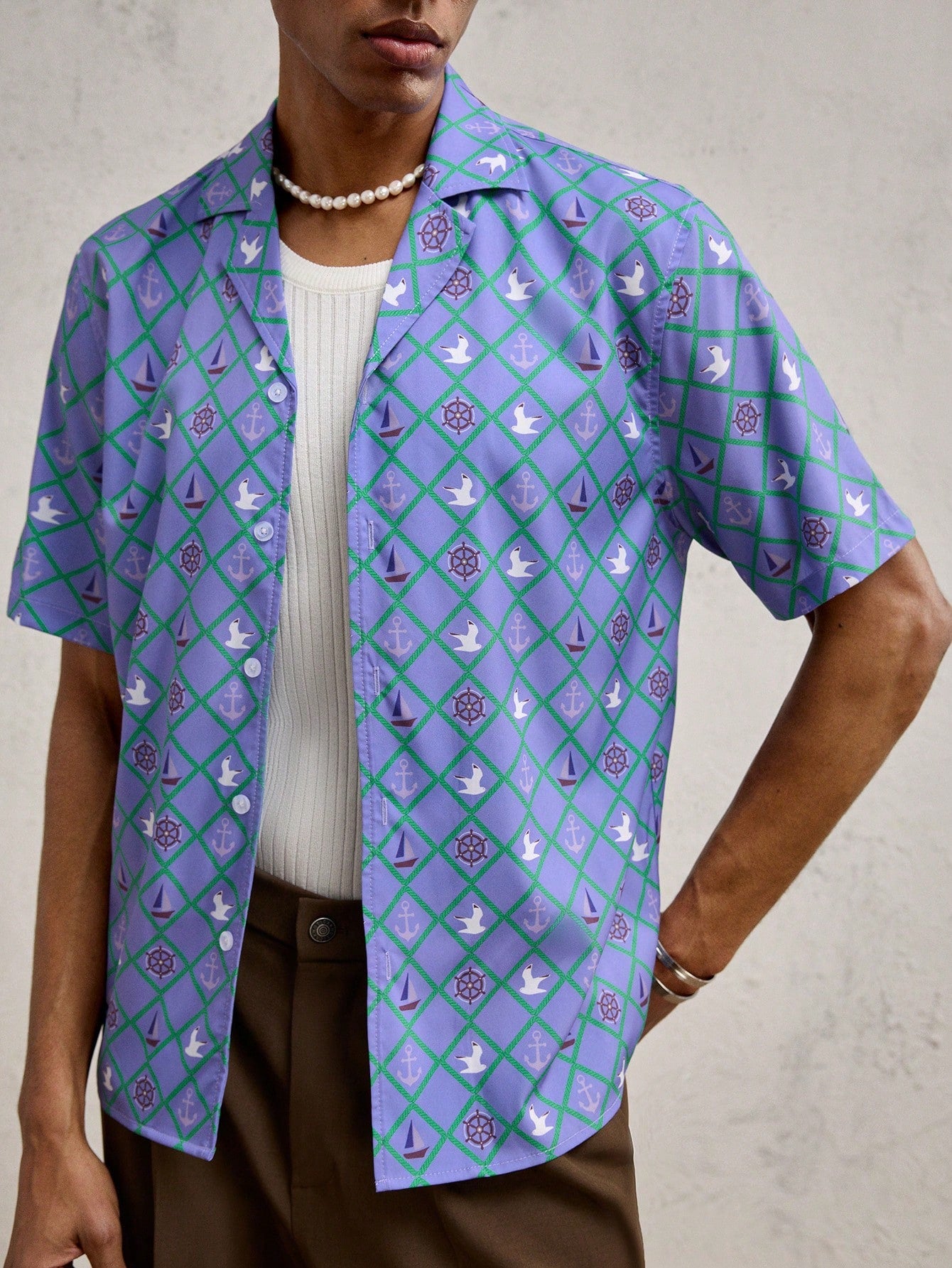 Business Men's Patterned Print Shirt