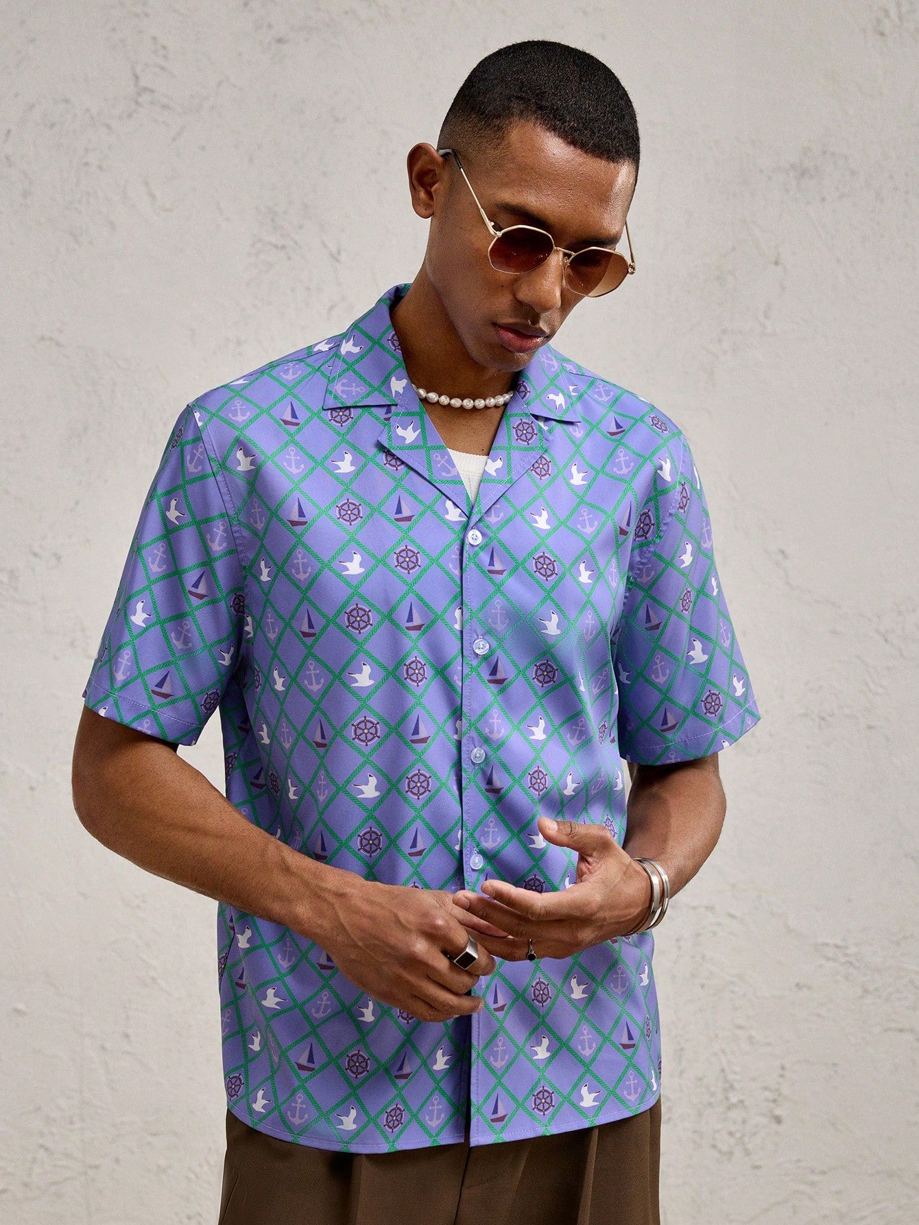 Business Men's Patterned Print Shirt