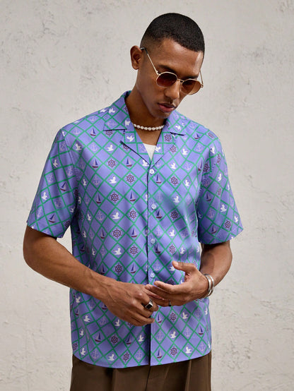 Business Men's Patterned Print Shirt