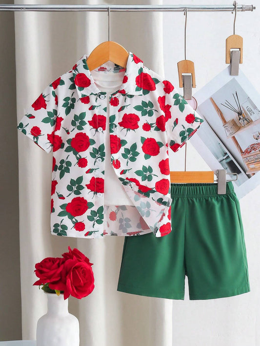 2pcs Toddler Boys Rose