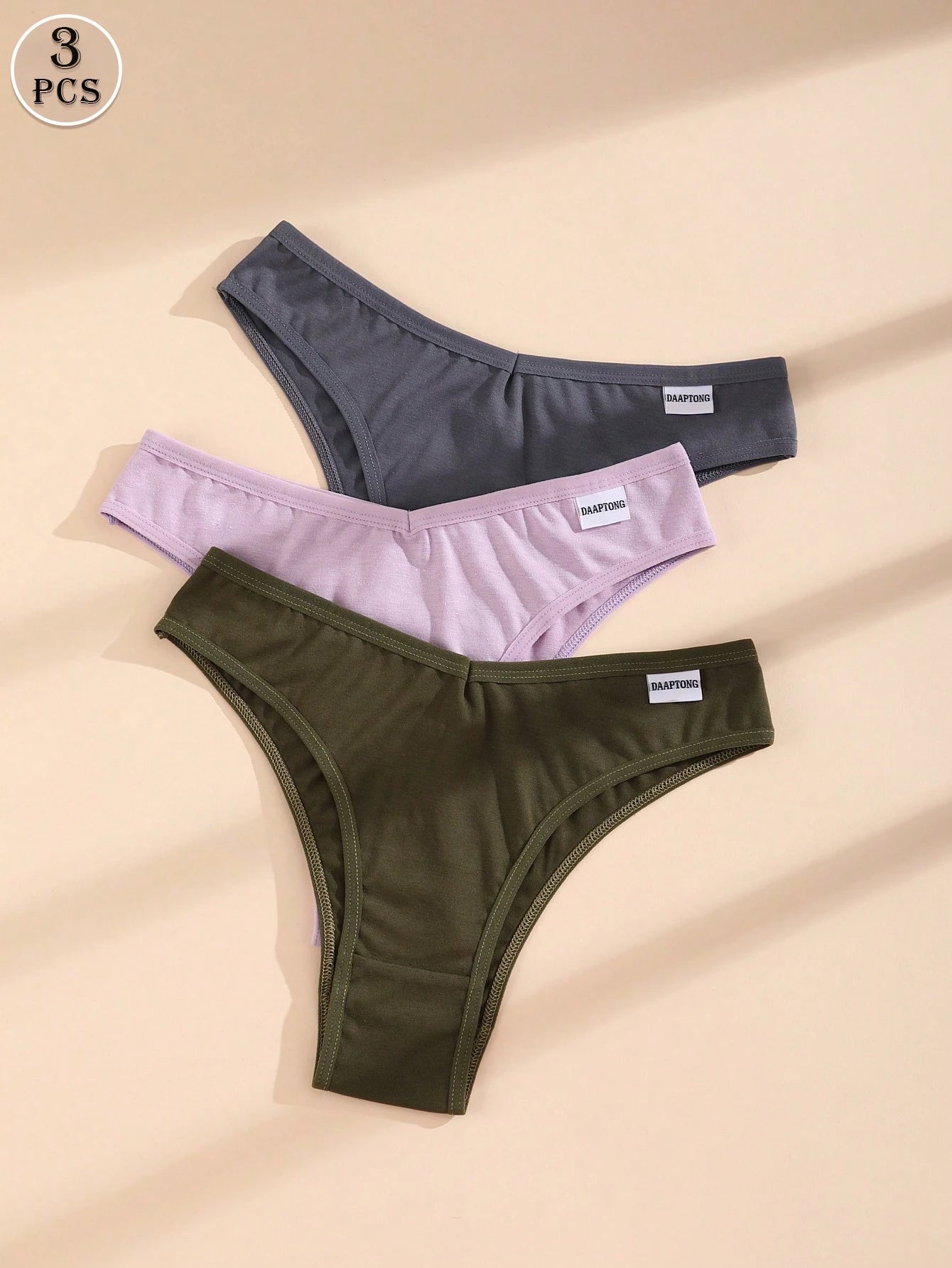 3 PCS Women's Cotton Panties V-Waist
