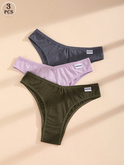 3 PCS Women's Cotton Panties V-Waist