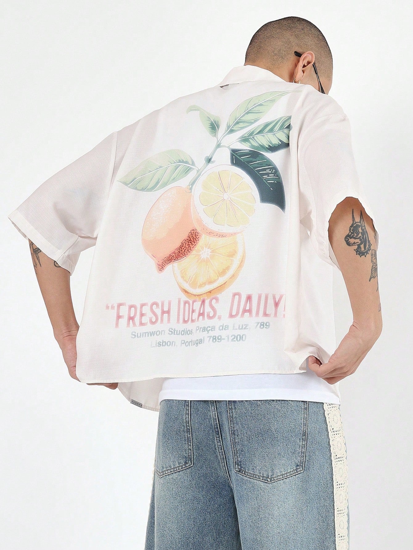 Daily Citrus Print Boxy Shirt