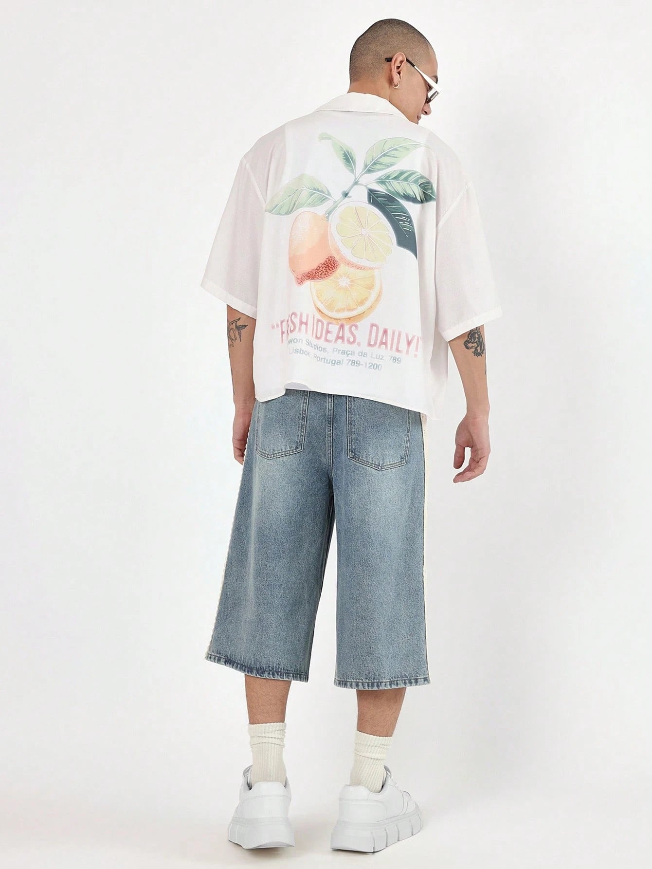 Daily Citrus Print Boxy Shirt