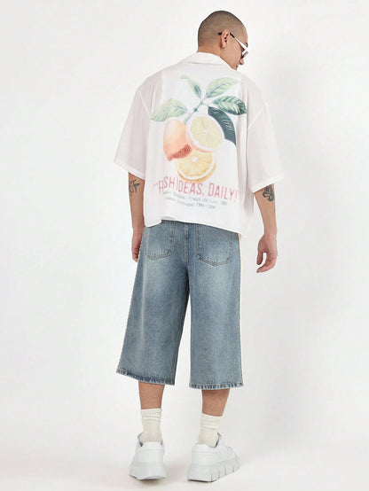 Daily Citrus Print Boxy Shirt