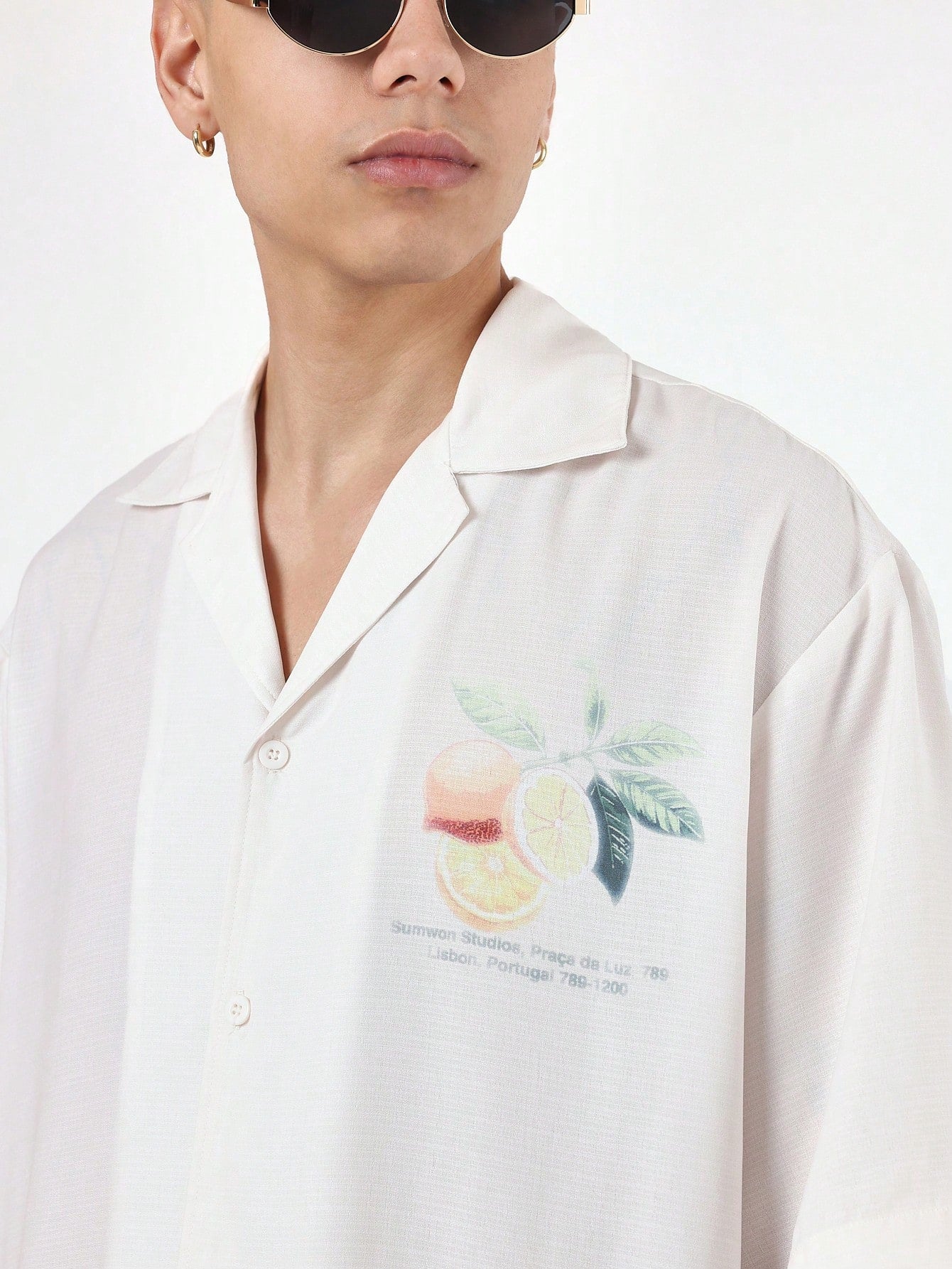 Daily Citrus Print Boxy Shirt