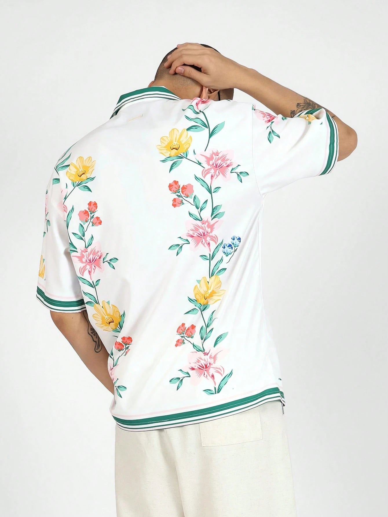 Floral Print Collar Summer Resort Shirt