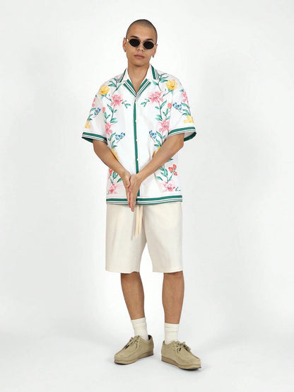 Floral Print Collar Summer Resort Shirt