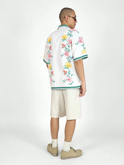 Floral Print Collar Summer Resort Shirt